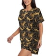 thumbnail image 2 of Fotbe Squirrel Gathering Nuts Print Pajama Set for Women 2 Piece Loungewear Short Sleeve Tops and Shorts Set Soft Sleepwear-4X-Large, 2 of 7