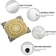 thumbnail image 6 of BANET Decorative Throw Pillow Covers Embroidered Accent Little Throw Pillows Case Set for Bedroom Sofa Bed Pack of 2 Mustard 12x12in, 6 of 7