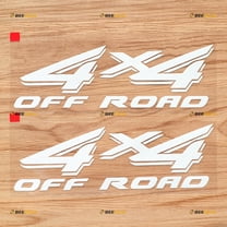 4X4 Off Road Italics Shadow Letters Car Truck Vinyl Decal Sticker - 2 Pack White, 8 Inches - fit for Ford Chevy Toyota Jeep 03290