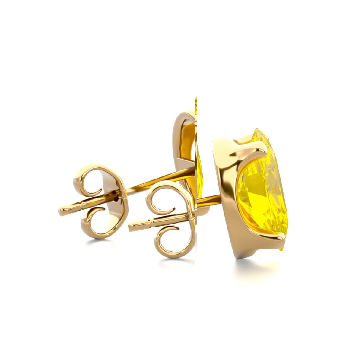 SuperJeweler 2 Carat Oval Shape Citrine Stud Earrings In 14K Yellow Gold Over Sterling Silver For Women