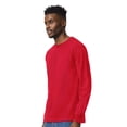 thumbnail image 3 of Gildan Ultra Cotton Long Sleeve T-Shirt, Casual Rib Cuff and Collar Red Tee, Pack 4, S, 3 of 5