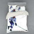 thumbnail image 2 of Ambesonne Modern Bedding Set 3 Pcs, Hockey Player Triangles, Twin, Blue Purplegrey Black, 2 of 3