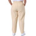thumbnail image 3 of Agnes Orinda Women's Plus Size Pants Straight Leg Drawstring Elastic Work Trousers 3X Light Khaki, 3 of 5