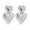 Silver, variant on Double Heart Drop Earrings Stainless Steel Love Heart Statement Dangle Earrings for Women