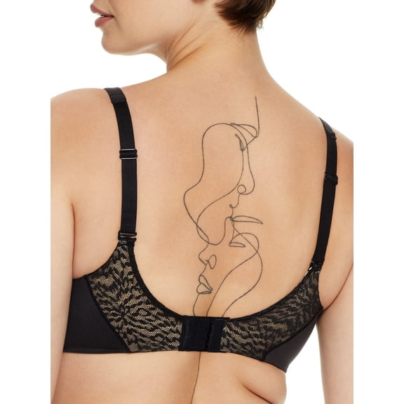 Women's Bali DF3468 Comfort Revolution Soft Touch Perfect Wire Bra (Black/Almond 38D)