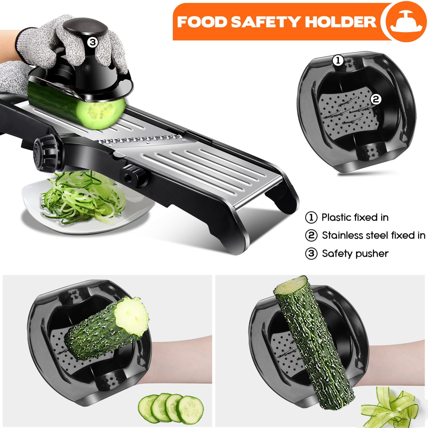 GCP Products Mandoline Slicer For Kitchen Stainless Steel Slicer Vegetable  Cutter Adjustable Thickness Food Mandolin Slicer And Chopper Fo…