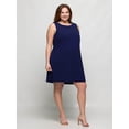 thumbnail image 6 of Plus Size Round Neck Sleeveless Mini Shift Dress, 6 of 8