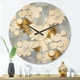 thumbnail image 2 of Designart 'White Orchid Blossom Color Pattern' Mid-Century Modern Wood Wall Clock, 2 of 5