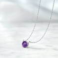 thumbnail image 4 of Gem Stone King 18K White Gold Pendant Necklace 18K White Gold Purple Amethyst Pendant Pendant Necklace (1.00 Ct with 18 inch Chain), 4 of 4