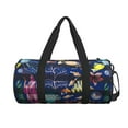 thumbnail image 2 of Fotbe Sea Inhabitans and Herb Pattern Foldable Sports Gym Bag with Wet Dry Pocket, Ultralight Travel Bag, Large Capacity Duffel Bag, Splash Proof Carry on Bag, Overnight Bag, Weekender Bag, 2 of 8