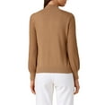 thumbnail image 3 of INSPIRE CHIC Women's Casual Turtleneck Long Sleeve Buttons Trendy Fall Winter Basic Blouse Sweater XS Brown, 3 of 6