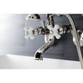 thumbnail image 4 of Kingston Brass KS226PXPN Kingston Wall Mount Clawfoot Tub Faucet with Hand Shower, Polished Nickel, 4 of 7