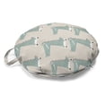 thumbnail image 1 of Crocodile Round Floor Cushion with Handle, Geometric Animal Zigzags and Polka Dots, Decorative Pillow for Living Room & Dorms, 18" Round, Maroon Beige, by Ambesonne, 1 of 4