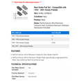 thumbnail image 2 of Rear Brake Pad Set - Compatible with 1992 - 2001 Honda Prelude 1993 1994 1995 1996 1997 1998 1999 2000, 2 of 2