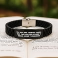thumbnail image 2 of Crime Scene Technician Funny Quote Glide lock Clasp Bracelet, Christmas Unique Gifts for Men, Friends, Coworkers, Family - 'All Men Are Created Equal But The Coolest Become', 2 of 4
