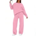 thumbnail image 2 of Tiweut Sweatsuits Women 2 Piece Outfit Sweatshirt and Sweatpant Sets Fall Clothing Track Suits,Pink, 2 of 7