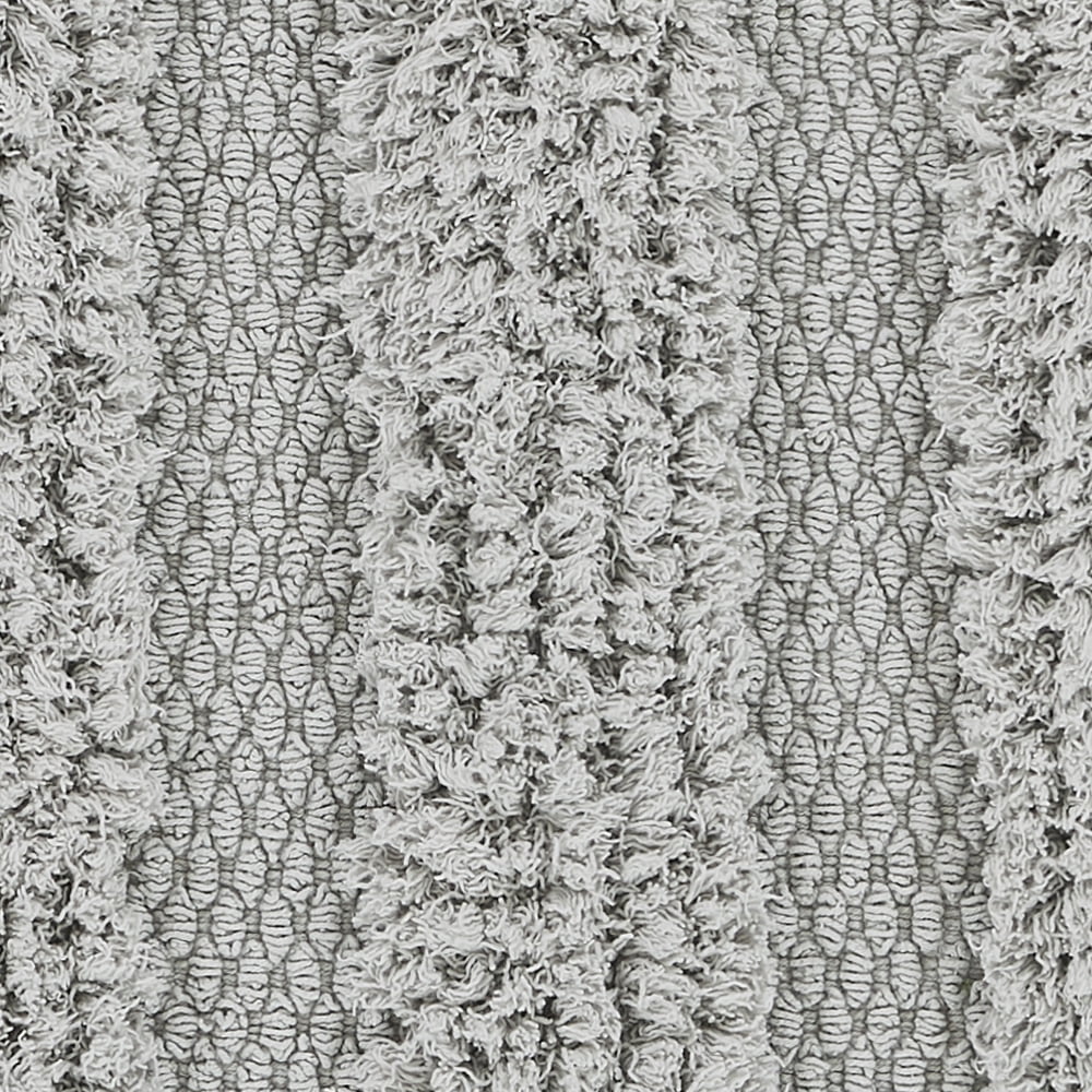 VCNY Home Savannah Fringe Grey Stripe Cotton Blend Bath Runner Rug, 24" x 60"
