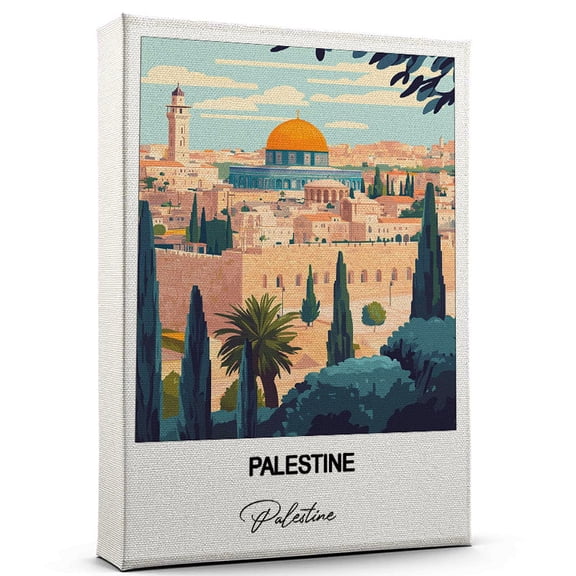 Palestine Travel Art Canvas – Modern Wall Art Inspired by Palestine Canvas – Great Gift for Travel Lovers – Ready to Hang