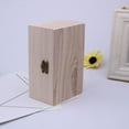 thumbnail image 3 of MYG Plain Wood Wooden Square Hinged Storage Boxes Craft Gift Box, 3 of 9