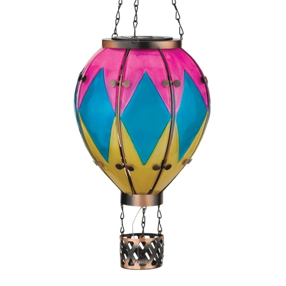Regal Art & Gift Hot Air Balloon Solar Lantern LG - Diamond Metal 23.5" Light Led