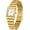 Gold White, variant on Elegant Square Face Analog Quartz Wrist Watch for Women, Calendar Dial Decorative Bezel Bracelet Strap, Daily Dress Fashion Timepiece for Ladies