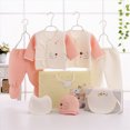 thumbnail image 2 of CAUYDY Infant Boys Outfits Preemie Girls Clothes Unisex Newborn Sleepers Long Sleeved Shirt Hat Pants Bib Bellyband 7Pcs Comfy Set Fall Winter Sizes 0-3 Months,Light Pink, 2 of 5