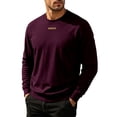 thumbnail image 5 of Men's Crewneck Sweatshirt Casual Solid Pullover Hoodless Standard Fit Athletic Work Out Gym Sweat Shirts, 5 of 9
