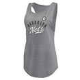 thumbnail image 2 of Women's Fanatics Heathered Gray Brooklyn Nets Quality Time Open Scoop Neck Tri-Blend Tank Top, 2 of 3