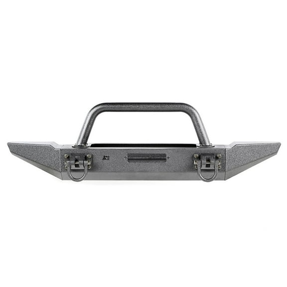 Rugged Ridge by RealTruck XHD Bumper, Front for Jeep CJ/Wrangler YJ/TJ|Modular Full Width w/ Overrider, Steel, Textured Black|11540.57|Compatible with 1976-1986 Jeep CJ; 1987-2006 Jeep Wrangler YJ/TJ