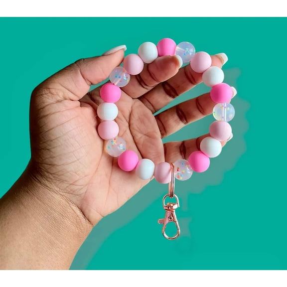 Confetti Sprinkles Chunky Silicone Wristlet Keychain