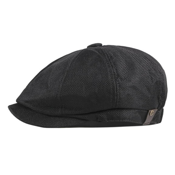 Octagonal Cap Men's Spring and Summer Thin Breathable Linen Peaked Cap Men's British Retro Casual Beret