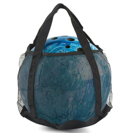 YAHHU Single Bowling Bag Mesh Sports Bag Bowling Ball Tote Carrier Pouch for Outdoor Activities Lightweight Oxford Cloth Bowling Accessories Black Color 9.05 inches / 23.00 cm