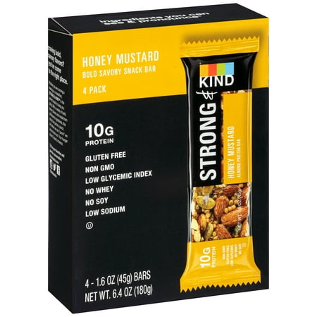 Strong & KIND ™ moutarde au miel aux amandes Protein Bar 4 à 1,6. onces. Bars