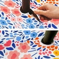thumbnail image 3 of Round Outdoor Tablecloth with Umbrella Hole and Zipper, Patio Table Cloth with Umbrella Hole Round, Fabric Waterproof Colorful Flower Tablecloth for Spring/Summer/Party/Picnic, 60" x 60", 3 of 6