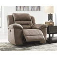thumbnail image 4 of Ashley Furniture Stoneland Power Rocker Recliner, Faux Leather, Adjustable Position, Chocolate, 4 of 8