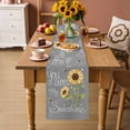 thumbnail image 2 of You Are My Sunshine Table Runner 36 Inches Long Farmhouse Dress Scarves, Yellow Sunflowers Cute Bees Heart Grey Dining Tablerunner for Coffee Table/Kitchen Island/Party Décor, Small 13" x 36", 2 of 8