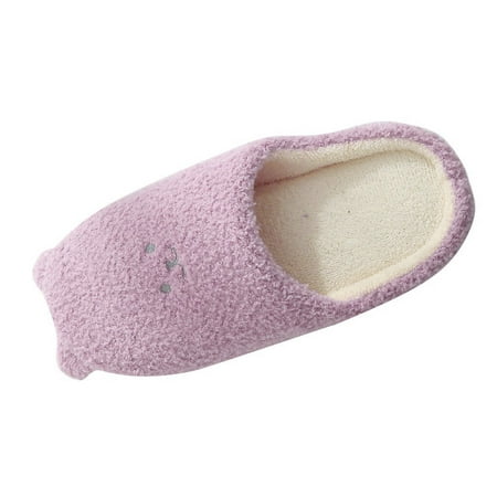

Slippers for Women Women S House Slippers Slip-On Anti-Skid Bear Indoor Casual Shoes Snow Slippers Womens Slippers Flock Purple 38-39