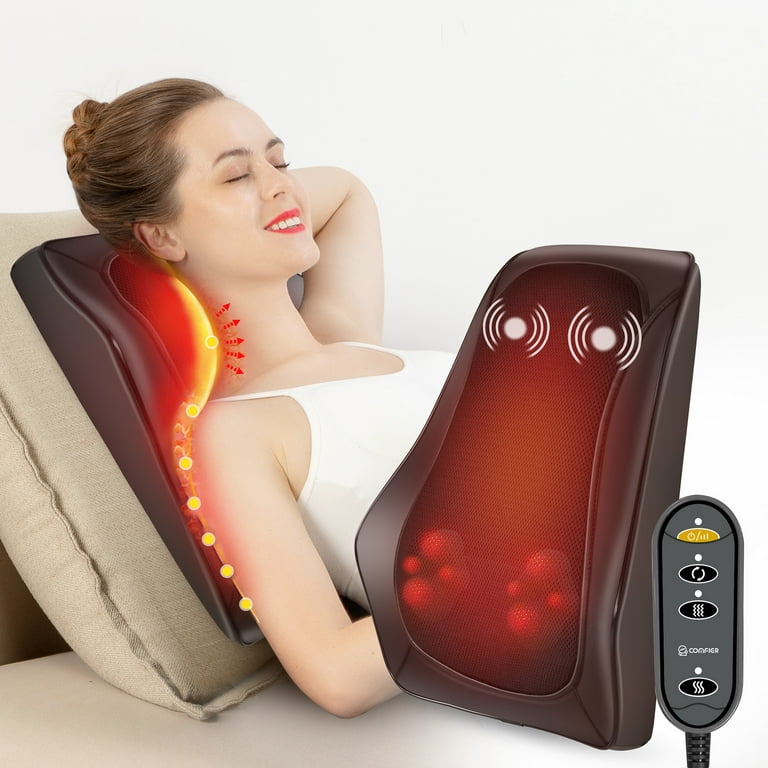 Back Massager with Heat, Electric Massager for Neck and Lower Back, 3D  Kneading Massage Pillow for