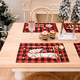 thumbnail image 4 of Mantel individual navideño con estampado de cuadros, decoración para mesa, mantel, servilletas, mantel navideño para mesa de comedor, decoración del hogar, 4 of 5