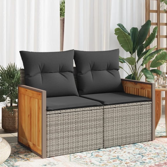 vidaXL Garden Sofa Grey, Dark Grey
