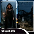 thumbnail image 5 of Cloak with Hood Black Tulle Witches Cape for Women Long Sheer Tulle Halloween Vampire Cape Gothic Ghost Robe Costume Party Supplies 1Pcs, 5 of 6