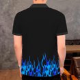 thumbnail image 3 of Camiseta de manga corta Athleisure con estampado 3D de solapa y medio botón para hombre Pompotops oipoqjl25344, 3 of 3