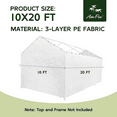 thumbnail image 4 of Abba Patio 10x20 ft Carport Sidewall Tarp Replacement, White - Top&Frame Not Included, 4 of 7