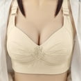 thumbnail image 4 of Tnhcen Built In Bra Tank Tops for Woman Oversized Wireless Bra Front Button Push Up Underwear Bra Underwired Tankani Plus Sized Underwear for Women Underwear , Beige, L, 4 of 4