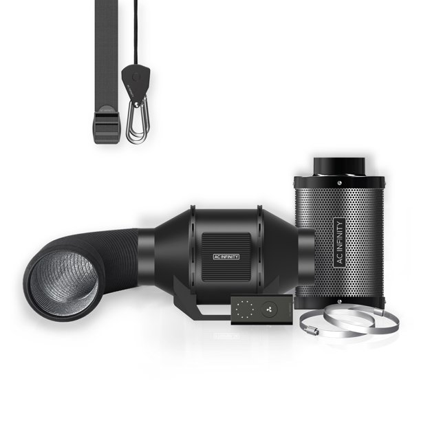 AC Infinity Air Filtration Kit 4”, CLOUDLINE LITE Inline Fan and Carbon