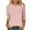 Womens Clothing Pink, variant on Womens Summer Tops, 3/4 Sleeve Shirts for Women Lightweight Casual Vintage Solid Color Crewneck T-Shirts