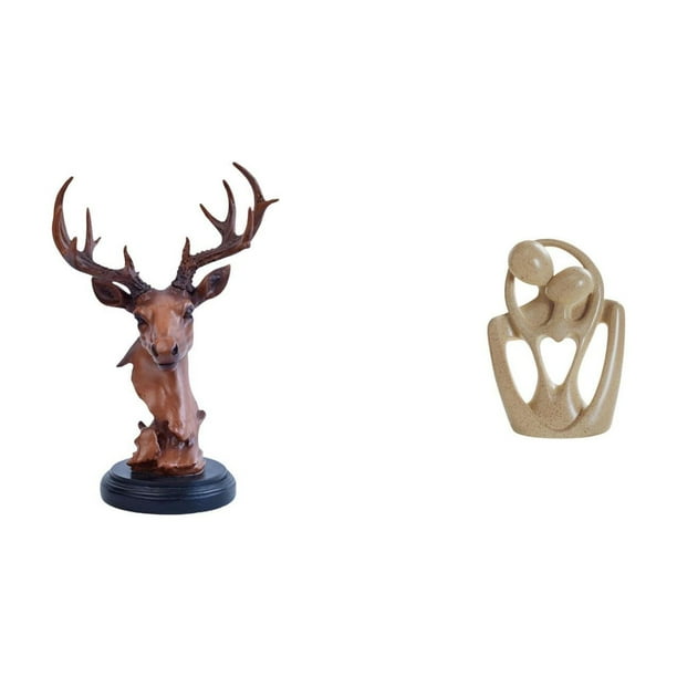 Figura de cabeza de ciervo,Adorno de cabeza de ciervo,estatua de animal decorativa,Figura decorativa de cabeza de ciervo para mesa,Estatua abstracta,Estatua abstracta,decoración para el