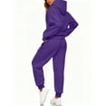 thumbnail image 6 of Womens 2 Piece Outfits Lounge Hoodie Oversized Sweatshirt Jogger Sweatpants Y2K Tracksuit Sweatsuit Set Fall Clothes Purple XL, 6 of 6