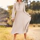 thumbnail image 5 of Vestido Estampado de puntos Cambio lindo Color sólido Mujer con cordones Traje diario Ygjytge Beige T XXL para Mujer, 5 of 5