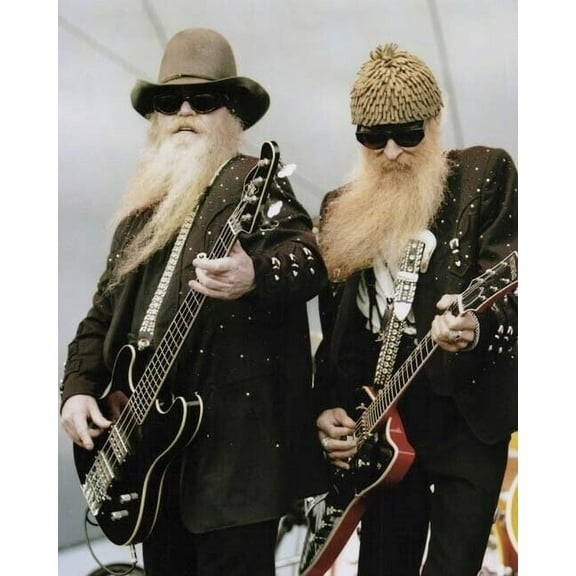 MovieMarket ZZ Top Legendary Rocks Playing Guitars in Concert 24"x30" Framed Poster